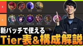 【パッチ解説】新パッチで使える構成をTier表を作りながらkesが解説します！【TFT Set16】のサムネイル画像